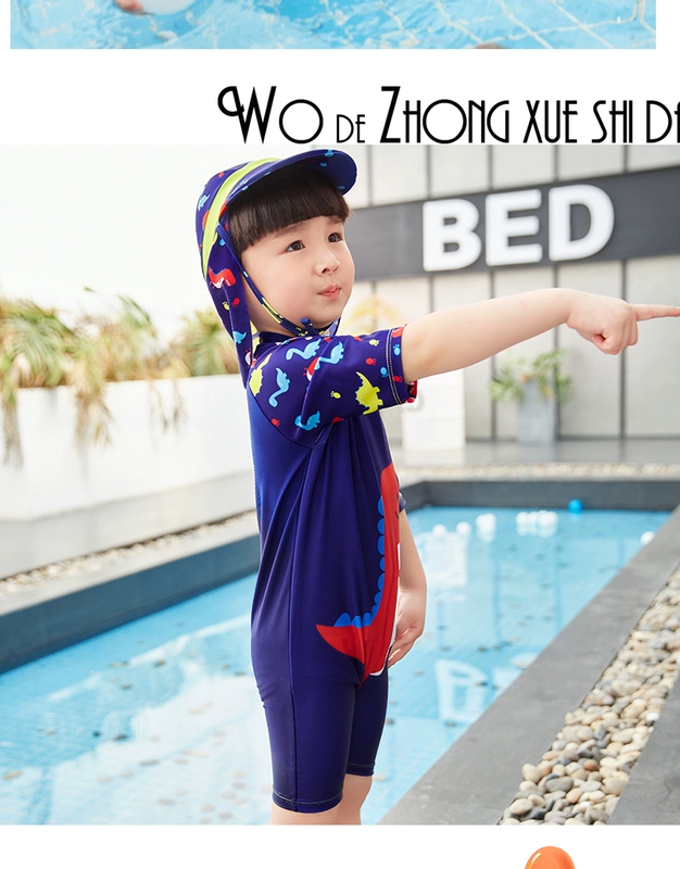Đồ bơi trẻ em 2 bé trai 3 bé khủng long dính liền 4 bé nhỏ bé 5 kem chống nắng 6 đồ bơi 7 tuổi áo tắm - Bộ đồ bơi của Kid đồ bơi dài tay cho bé gái