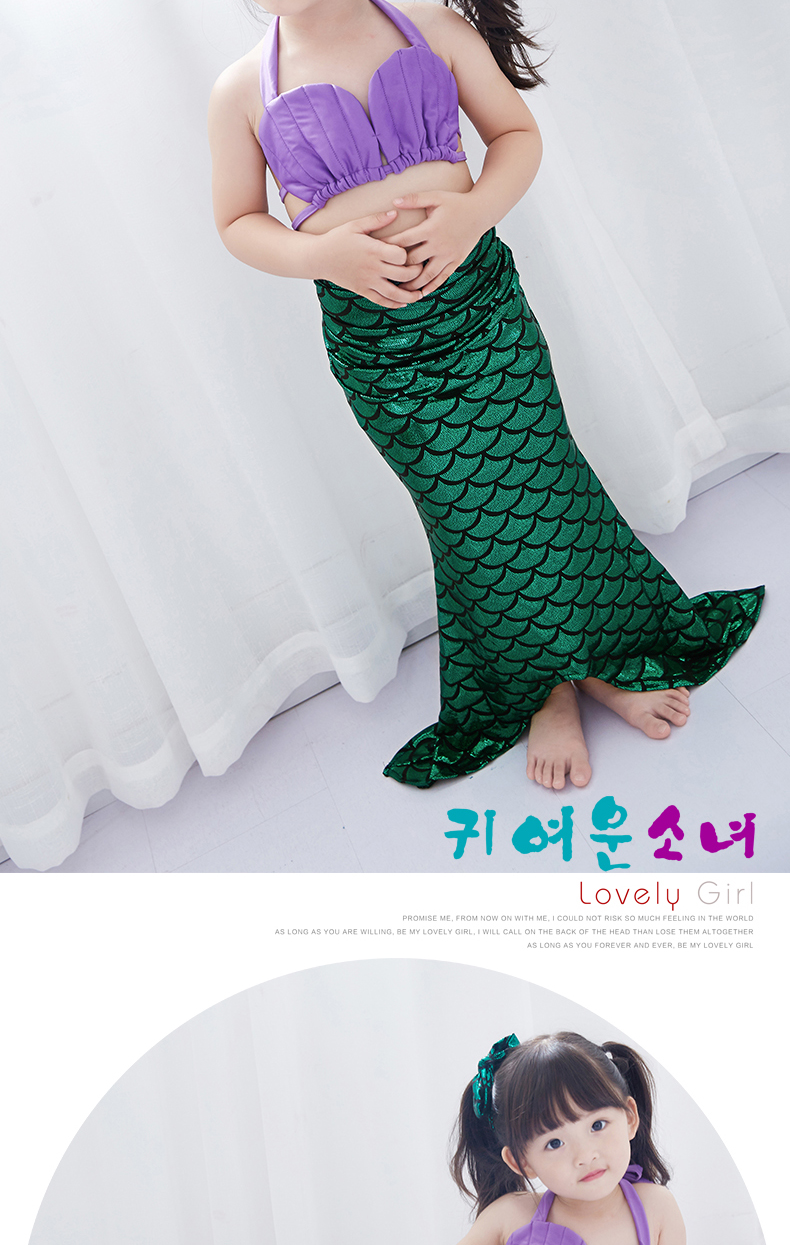Quần áo bơi cho bé gái Nàng tiên cá Công chúa Nàng tiên cá Đầm bơi Cô gái đi biển Chia bikini do boi cho be