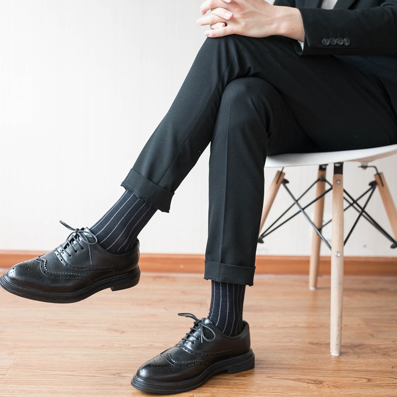 Suit shoes socks men black business cylinder gentleman Long tube in English dress pants stockings summer thin
