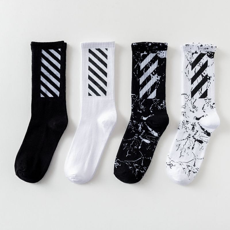 Tide brand socks men's summer stockings high waist black basketball stockings thin Tide Street high tube white tube Joker