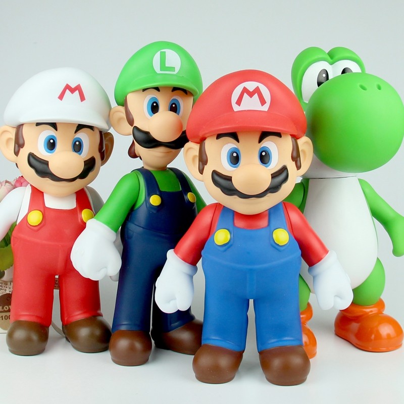 Large Super Mario Doll Ornament Toy Mario Luigi Brothers Green Dragon Yoshi movable doll model