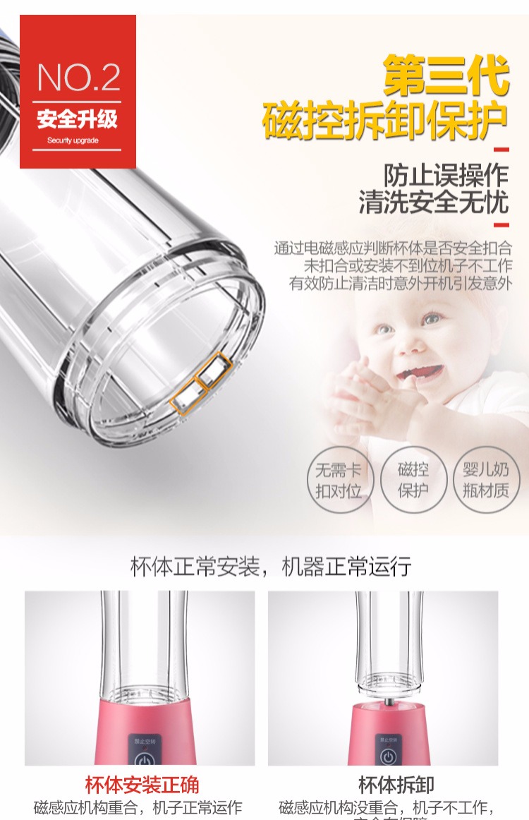 máy sinh tố Máy ép trái cây cầm tay đa năng máy trộn mini sạc tay cốc cốc nước trái cây nhỏ năng lượng nhà - Máy ép trái cây máy ép chậm savtm je35