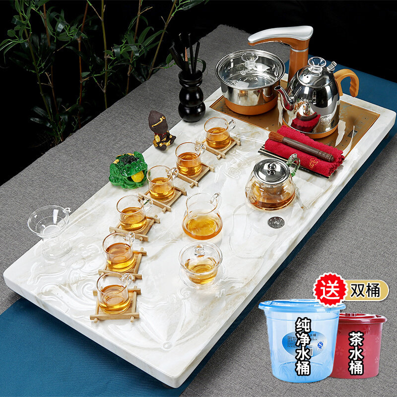 Kongfu tea with tea tray suit European-style stone tea table Home Jane about modern tea sea fully automatic boiling water jug