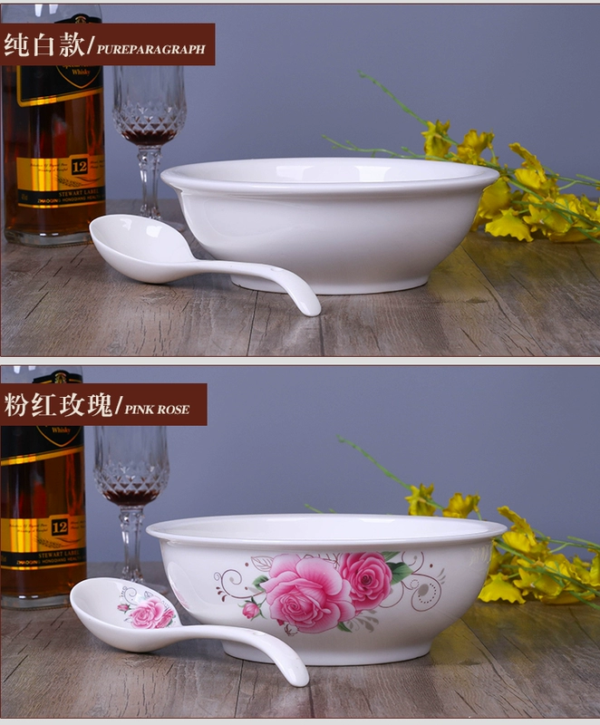 Bát súp 9 inch để gửi một muỗng lớn Ưu đãi đặc biệt 9,9 nhân dân tệ bát mì ăn liền bát đĩa bát canh lò vi sóng