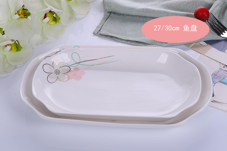 Đĩa bát đũa gia đình bát đĩa cá miễn phí với bộ đồ ăn Jingdezhen gốm sứ bát đĩa món ăn đĩa món ăn bát đĩa đẹp