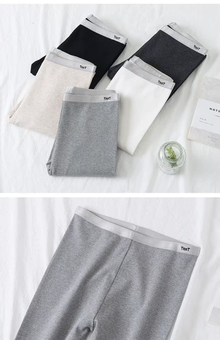Mùa xuân và mùa thu 2019 phiên bản mới của Hàn Quốc của quần legging cotton mảnh, phụ nữ mặc thanh mỏng dọc 9 điểm quần co giãn chân - Khởi động cắt quần áo thời trang nữ