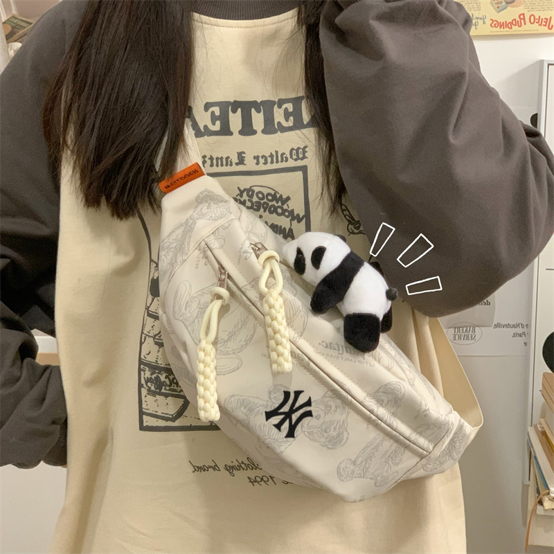 Nyms Crossbody Bag for Women, Printed Chest Bag, Cartoon Small Backpack, Casual Sports Shoulder Bag, Versatile Phone Backpack, Trendy