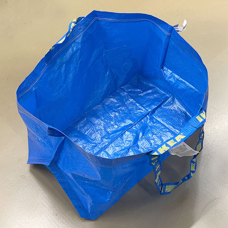 Ikea Fratta hand carrying blue folding folding portable shopping bag storage with environmentally friendly moving woven bag Sub-large number