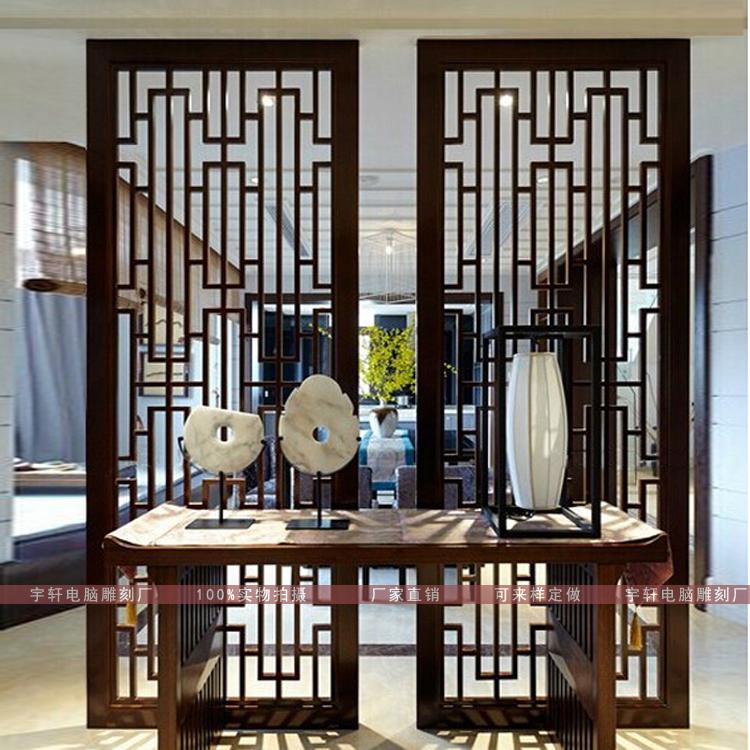 Simple Chinese style density Aosong board hollow carved board partition porch screen background wall hanging ceiling custom