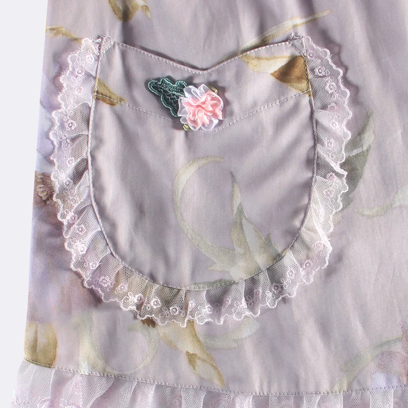 Пижама с вышивкой Summer cute pijama, кружевные фиолетовые брюки, с коротким рукавом