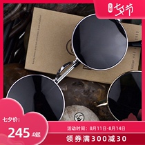 Pure titanium ultra-light sunglasses European and American retro round sunglasses small round frame myopia sunglasses tide polarizer men and women