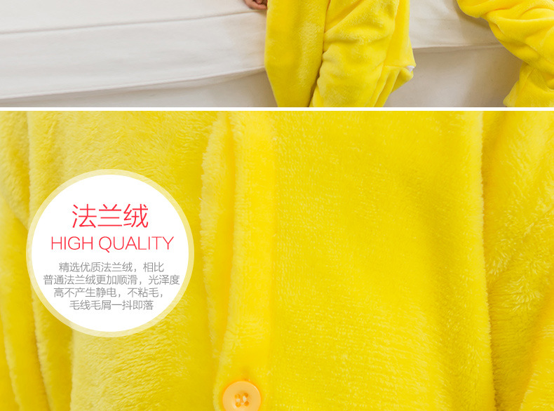 Coral nhung Pikachu phim hoạt hình dành cho người lớn động vật đồ ngủ liền kề nam và nữ tình nhân trẻ em trang phục nhà cha mẹ-con jumpsuit hoạt hình cho cả nhà