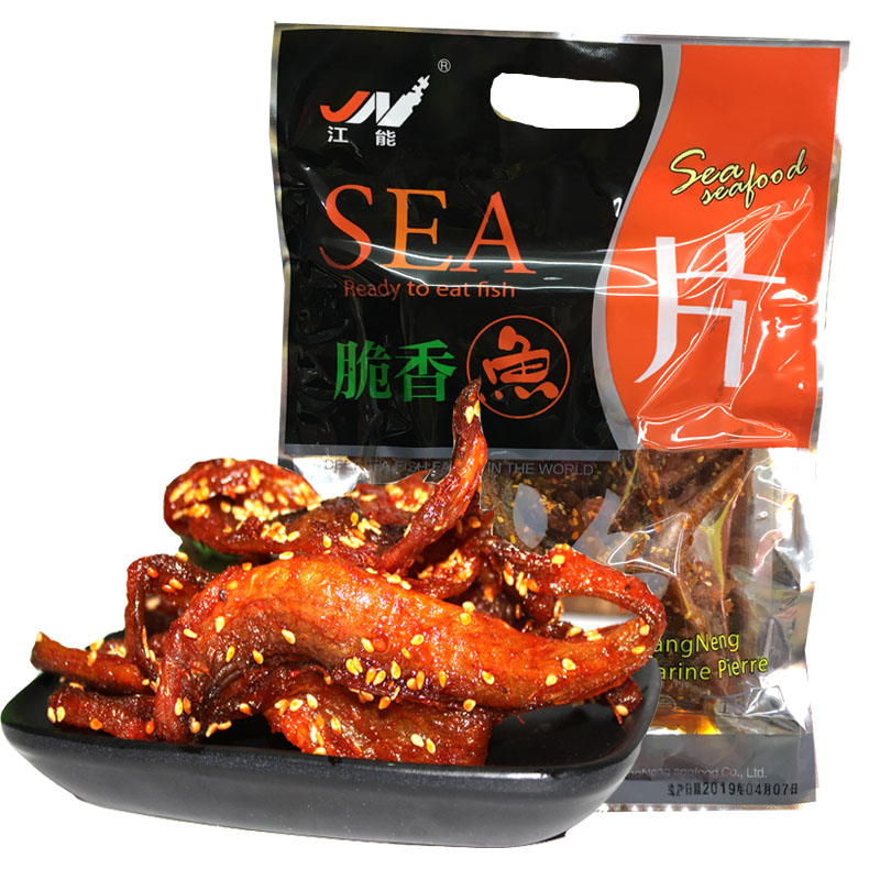 Jiang can crisp and fragrant fish slice 150g fresh taste faucet fish dry ready-to-eat snacks Seafood Dry Goods Dalian Special produce 2 bags