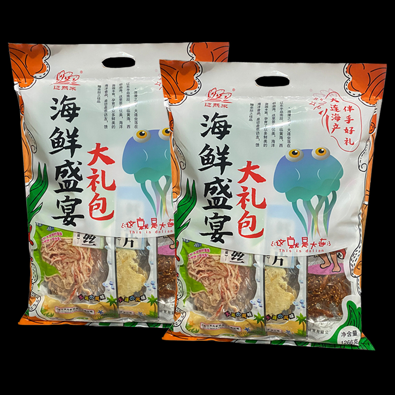 Mai Xilai seafood feast gift pack squid shredded 1266g cod fillet, eel shredded fish, Dalian snack specialty