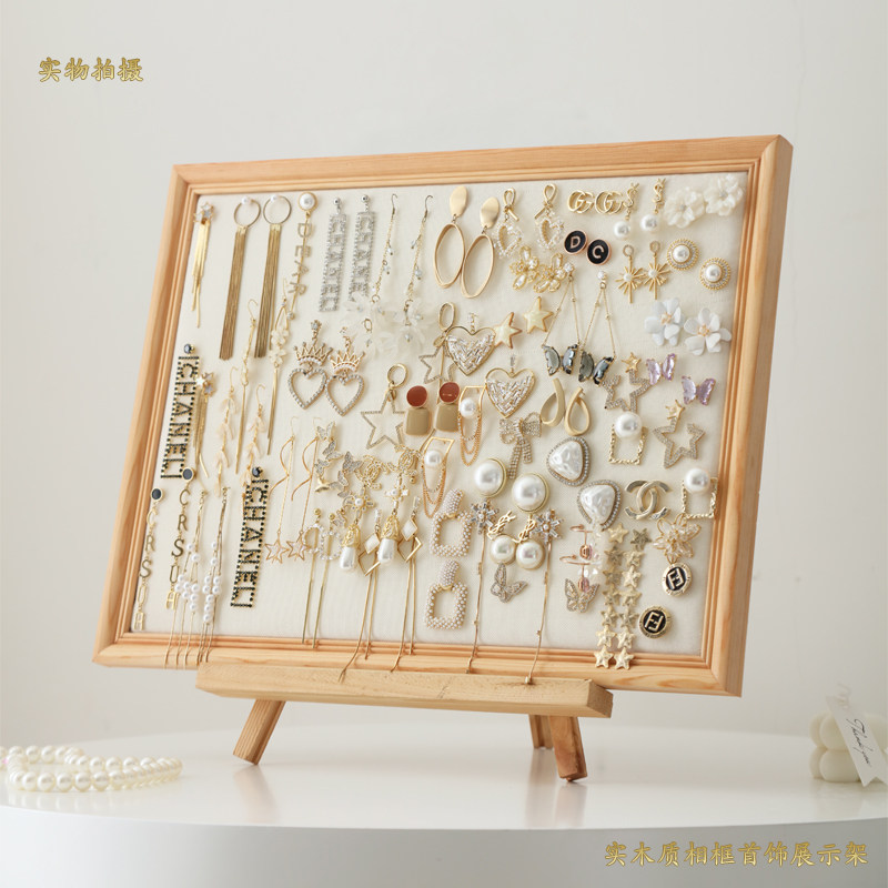Log jewelry jewelry storage rack Creative hanging stud display rack Earring rack Necklace rack Jewelry display props