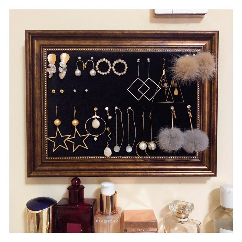 Photo Frame Jewelry Rack Jewelry Ring Storage Rack Creative Hanging Earrings Display Board Earring Rack Necklace Rack Jewelry Props