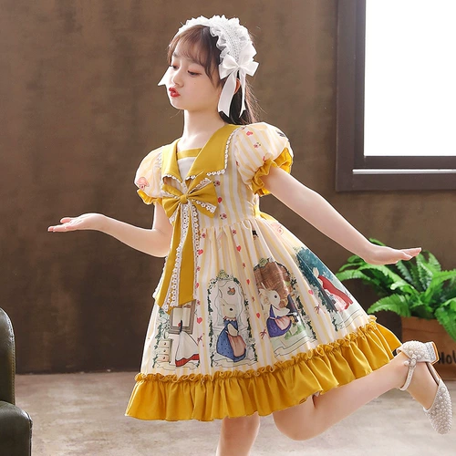 Дисней, наряд маленькой принцессы, летняя одежда, платье, детская юбка, стиль Лолита, популярно в интернете