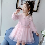 Платье, тонкий осенний свитер, осенняя детская трикотажная юбка, 2020, осеннее, в западном стиле, детская одежда