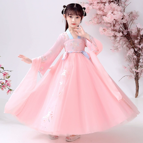 Ханьфу, детское платье, китайский стиль, с вышивкой, осеннее