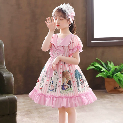 Дисней, наряд маленькой принцессы, летняя одежда, платье, детская юбка, стиль Лолита, популярно в интернете