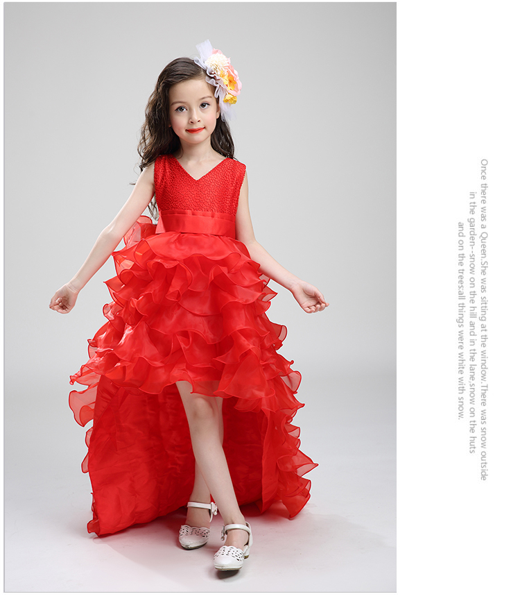 Trẻ em ăn mặc công chúa váy cô gái ăn mặc cô gái hoa đám cưới buổi tối trang phục piano trang phục váy catwalk đồ trẻ em