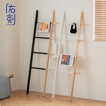 Japanese home solid wood trapezoidal hanger personality simple modern floor ins bedroom wall simple coat rack