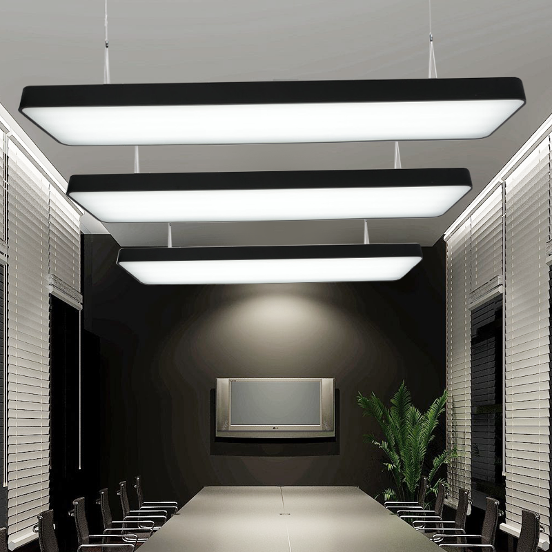 LED strip office chandelier conference room rectangular chandelier simple fashion ceiling lamp shopping mall office