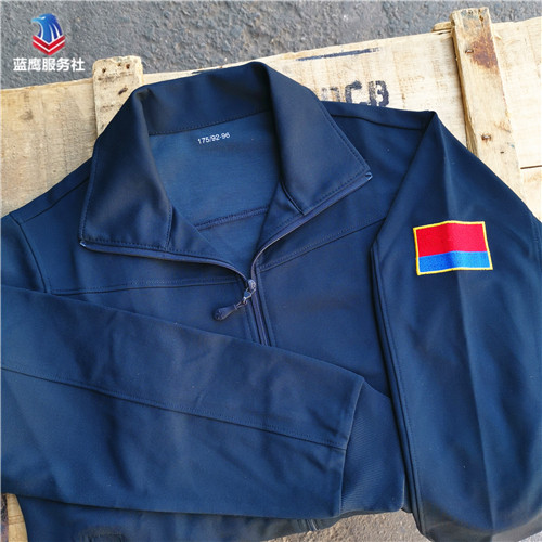 Navy blue quick-drying pilot long-sleeved training suit mountaineering jogging breathable sports fitness suit outdoor jacket