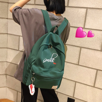 Ancient feeling girl schoolbag Korean version of high school students simple Mori Joker canvas ins Super fire backpack female
