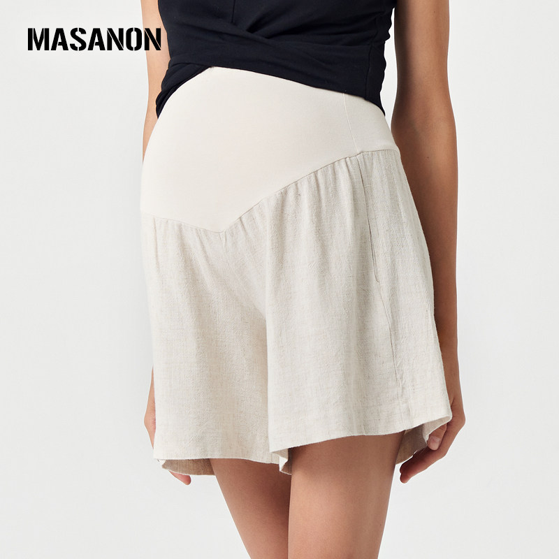 Pregnant Woman Shorts Loose Summer 50% Pants Comfort adjustable net red Tongan Belly Straight Drum Pants Broadleg Pants