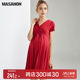 MASANON maternity wear summer 2024 new V-neck nursing skirt high-end modal petite dress summer