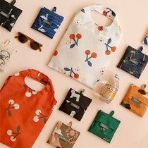 Daily like Korean creative cute printed folding shoulder bag Tote bag Portable eco-friendly bag Shopping bag