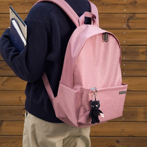 Korea Full simple nylon backpack Travel light 15 inch computer backpack Casual commuter OL college style school bag