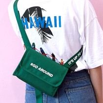 South Korea Funnymade simple fashion messenger bag Men and women couples travel backpack Mobile phone passport bag small waist bag