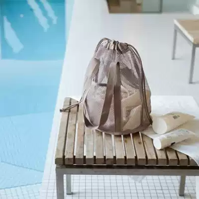 Korea Full portable travel bath swimming finishing storage bag Washing bag Breathable drawstring open mesh bag