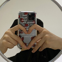 Korean in cold wind alphabet petals apply to Apple 14 pro iPhone 13 12 promax mobile phone case soft