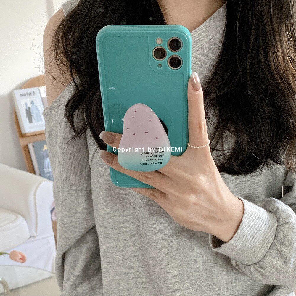 Homemade Ins Blue Green Asymptotic Color Bracket applies Apple 12 11ProMax X XS mobile phone protective shell 7 8plus