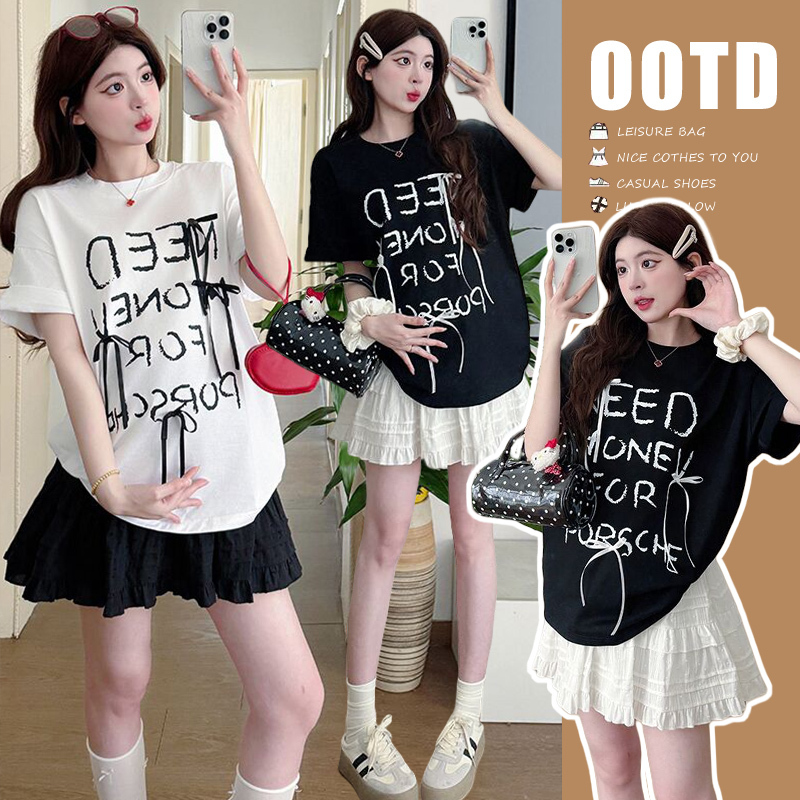 Maternity Wear Summer Age-Reducing Suit 2026 New Sweet Bow Short-Sleeved Skirt Two-Piece Set for Pregnant Mothers Maternity Wear Summer Age-Reducing Suit 2026 New Sweet Bow Short-Sleeved Skirt Two-Piece Set for Pregnant Mothers