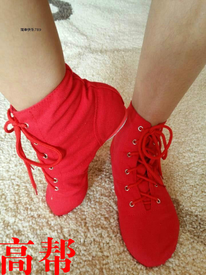 Ballet Tall Canvas Real Leather Soft Sole Jazz Shoes Canvas Jazz Shoes Modern Dance Shoes Tall Dance Shoes