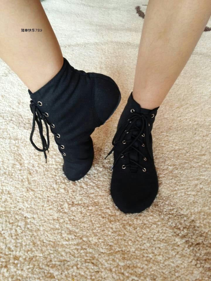 High Canvas Jazz Boots Soft Sole Dance Shoes New Exercise Shoes Men's and Women's Modern Dance Shoes Ballet Shoes