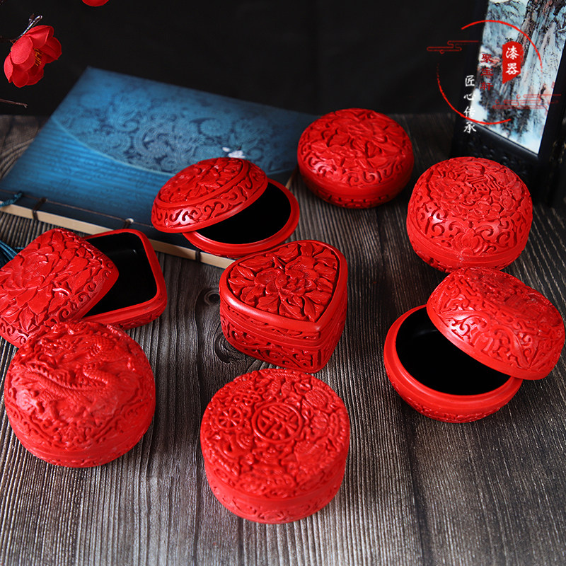 Yangzhou Paint Defector Red - born 3 inch paint printing box China red - place characteristic crafts abroad gift