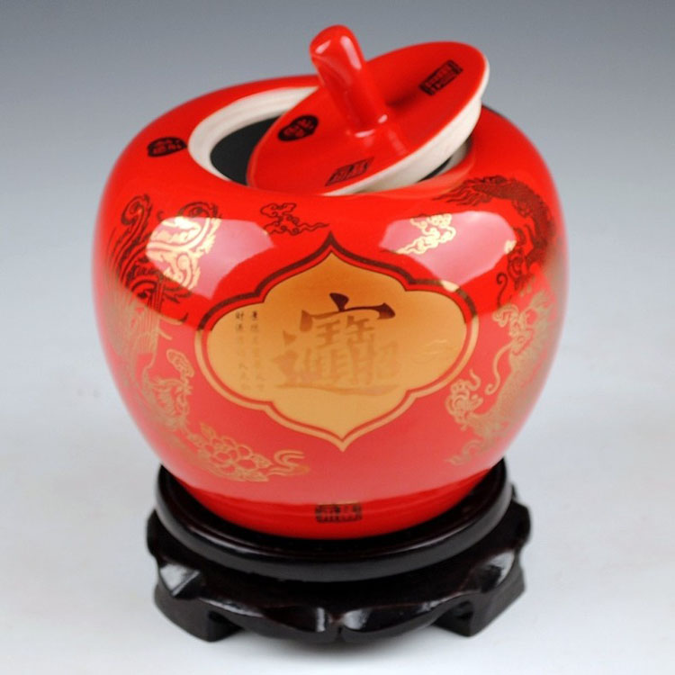 Haun di pine apple jingdezhen ceramics vase modern home handicraft furnishing articles (with base