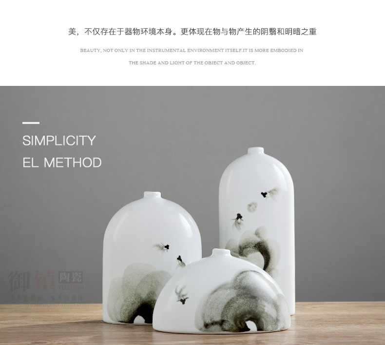 Jingdezhen ceramic household modern vase desktop TV ark, place adorn article sitting room of Chinese style art decoration