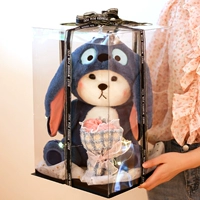 Синий+прозрачная подарочная коробка+легкая струна+пряжа+букет ладана