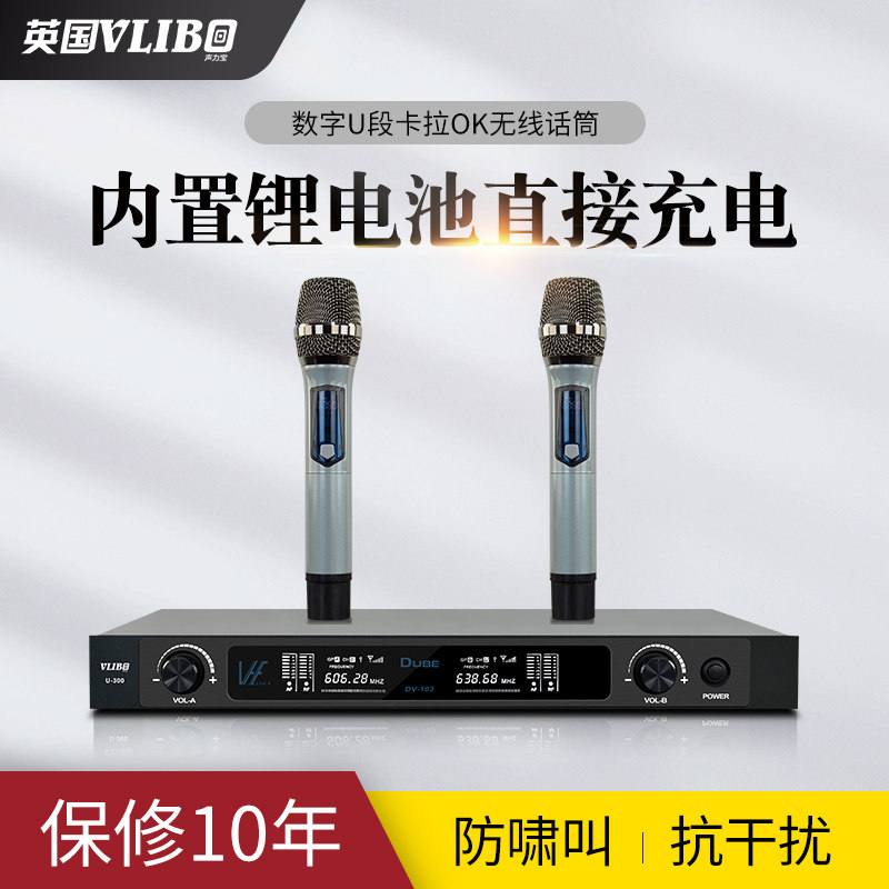 British VLlB wireless microphone one drag two U segment outdoor stage performance home KTV dedicated karaoke microphone