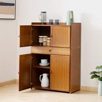 With Door Sideboard bamboo wood small cupboard cupboard locker simple old cai ju shelf cabinet cha ye ju