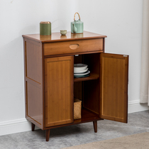 Tea cabinet Nordic sideboard modern kitchen cupboard microwave oven cabinet living room solid wood cabinet bamboo locker