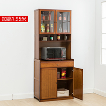 Bamboo kitchen multi-functional household cupboard economical sideboard storage cabinet cabinet simple solid wood microwave oven cabinet