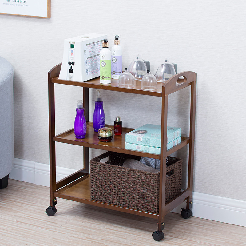High-end Beauty Beauty Hair Salon Hair Salon Beauty Salon Tools Shelve Solid Wood Moving With Drawer Pushcart Cart
