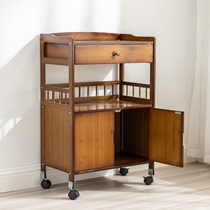 Kitchen rack mobile pulley floor multi-layer dining car tea storage vegetable rack beauty salon storage trolley